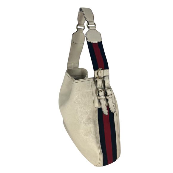 Gucci Vintage Web Leather Heritage Hobo Bag in White - Picture 5 of 16
